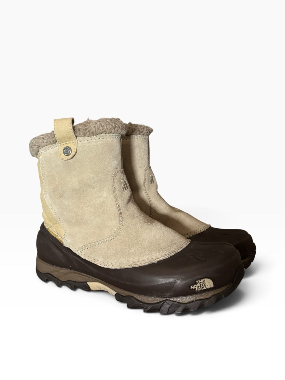The North Face Women’s Tan Suede & Brown Heat Seeker Snow Boots